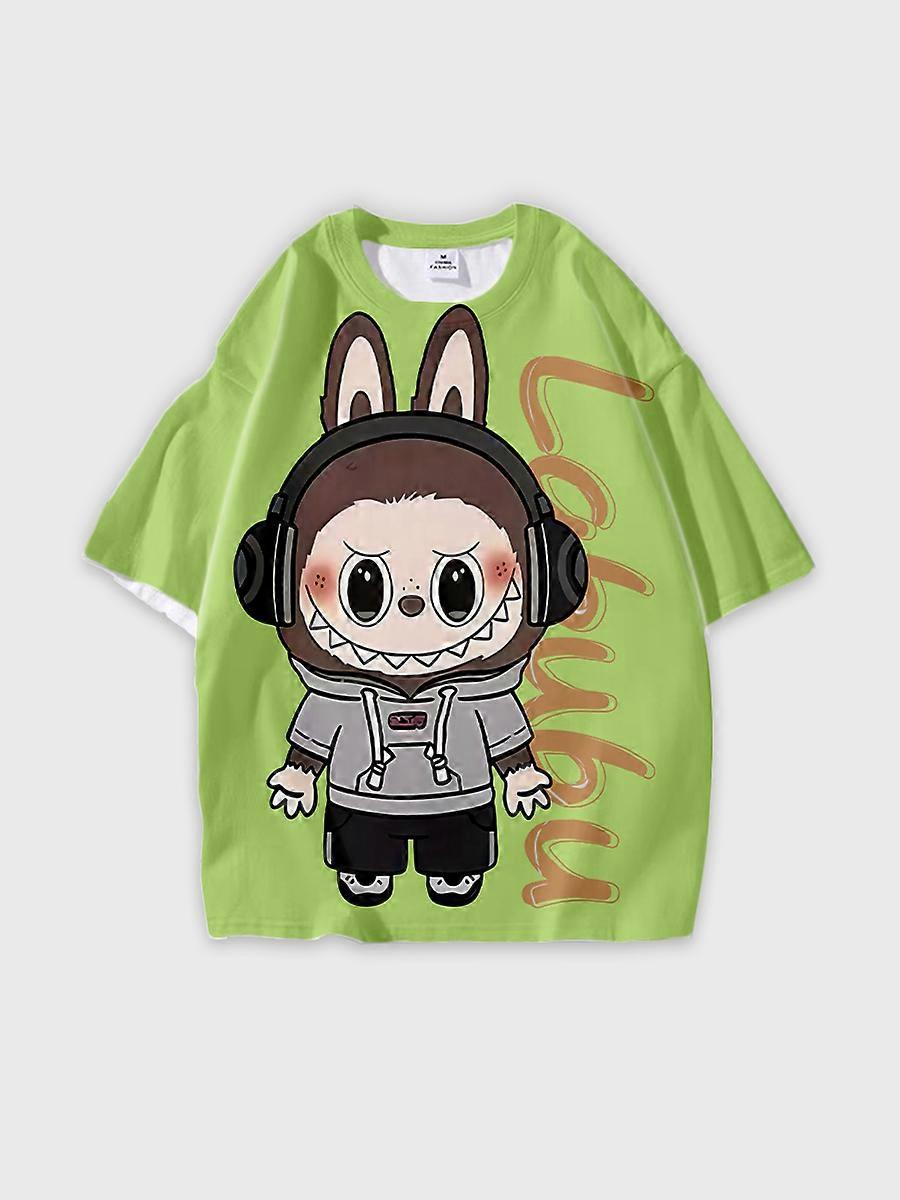 T-shirt round neck Pattern loose short sleeve P2263