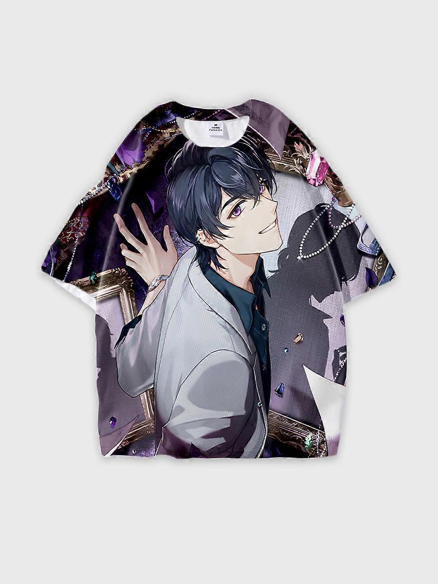 T-shirt round neck Role Pattern loose short sleeve E718