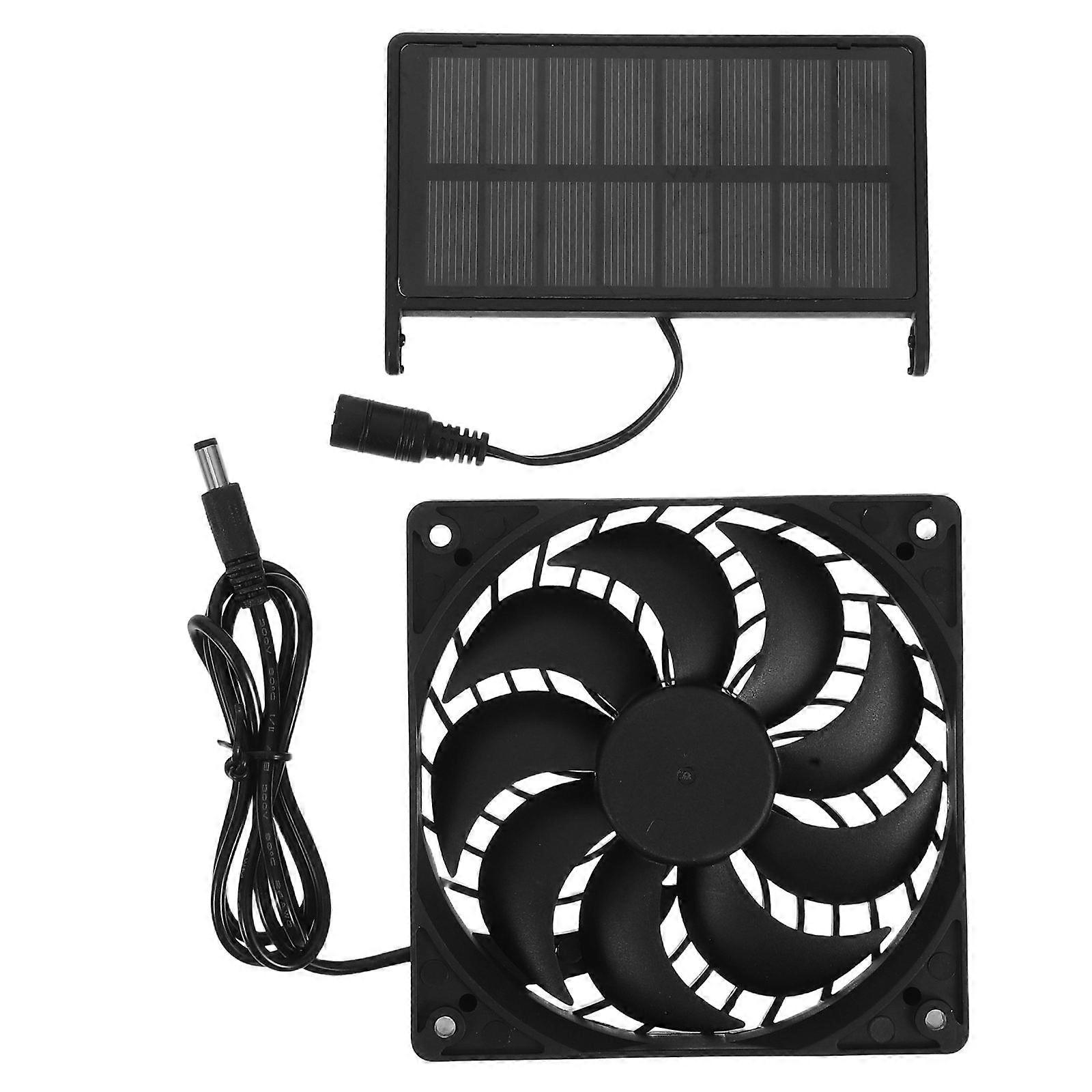 Ventilation Fan Solar Powered Electric Fan For Greenhouse Farmers Easy To Install No Complex Wiring Required 12.00X12.00X2.40Cm