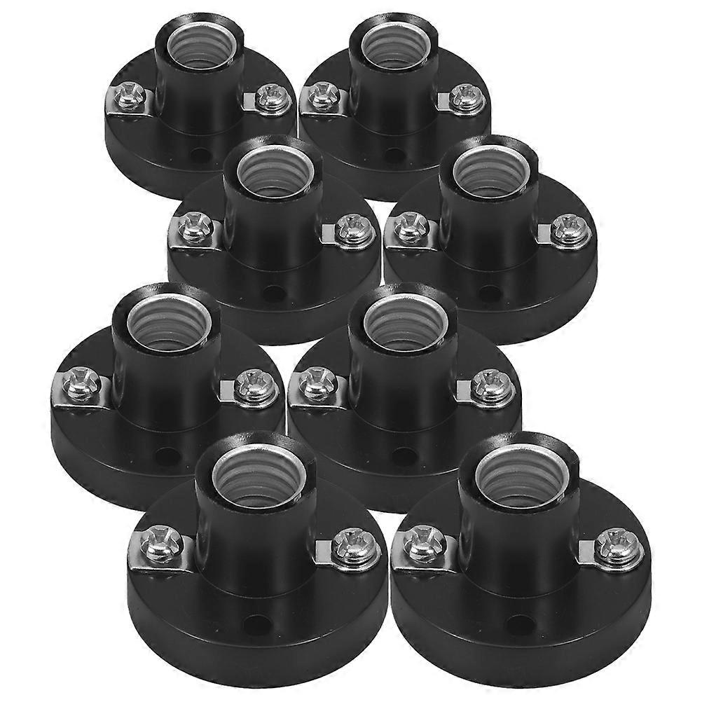 Black Plastic Mini Light Bulb Socket DIY Lamp Base Holder for Home Lighting and Experiments 8pcs