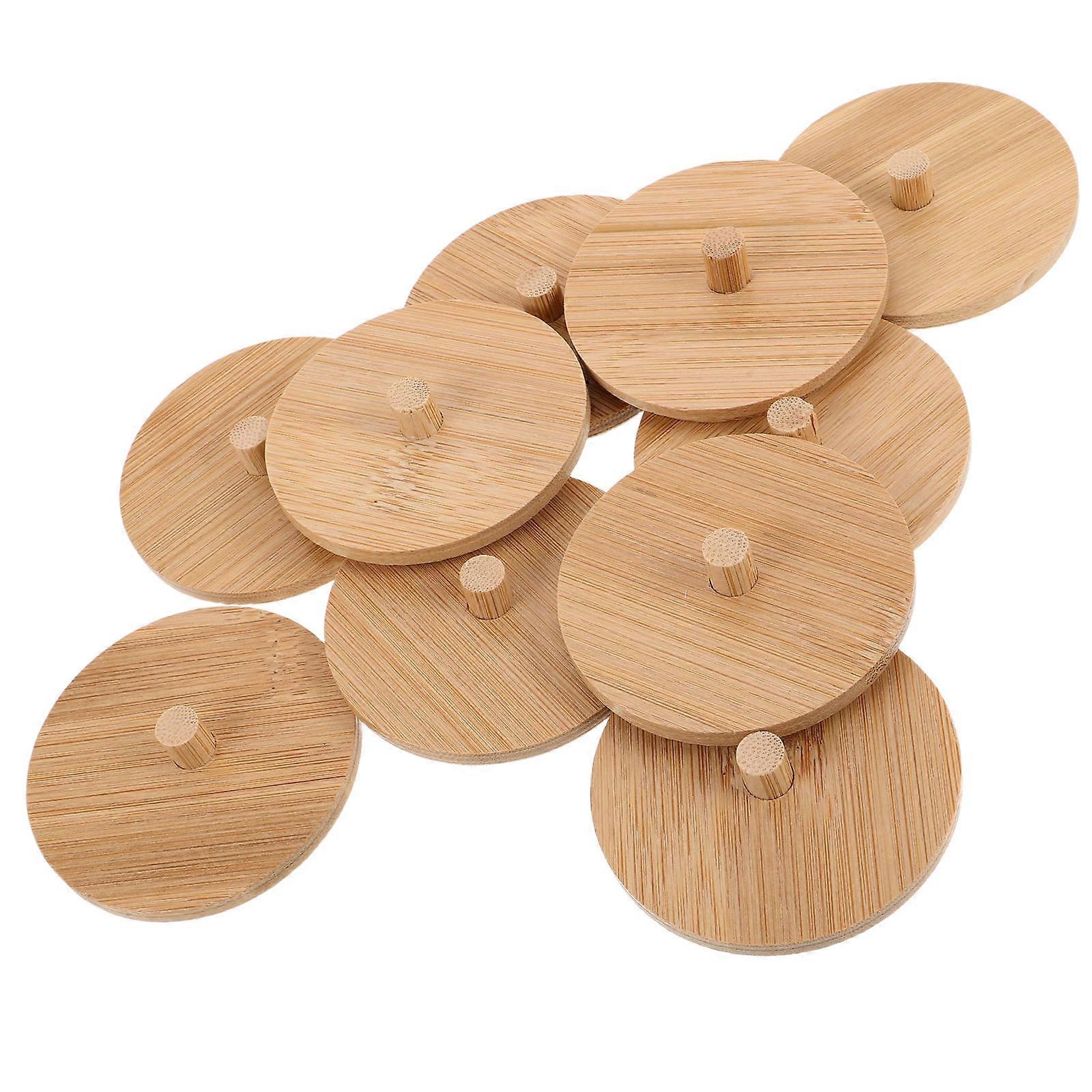 Light Brown Bamboo Cotton Bud Holder Lid for Bathroom Elegant Design with Enhanced Seal Protection