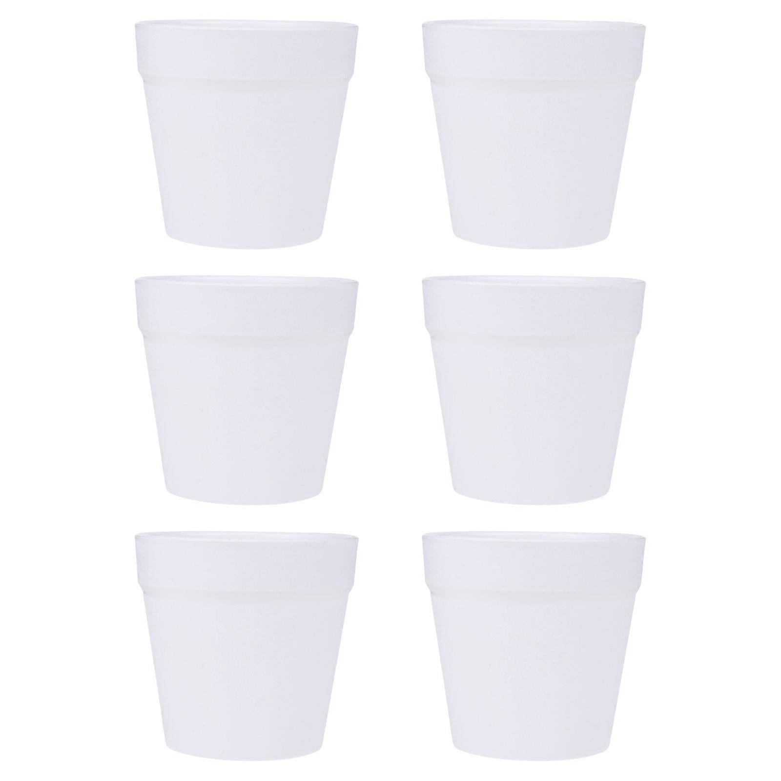 6Pcs DIY Flower Pot Succulent Pot Creative Blank White