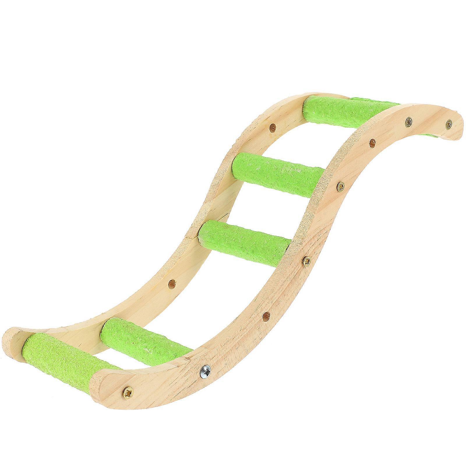Wooden Bird Ladder Bridge for Beak Exercise and Climbing 1 Set Parrot Hamster Cage Accessory
