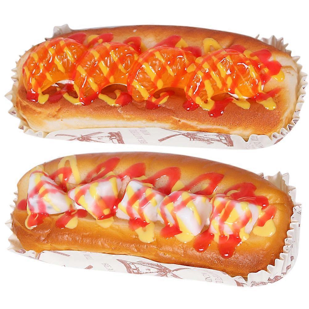 Artificial Breads 2Pcs Simulation Bread Model Prop Food Trade Decoration Light Brown 16X7X5.5Cm