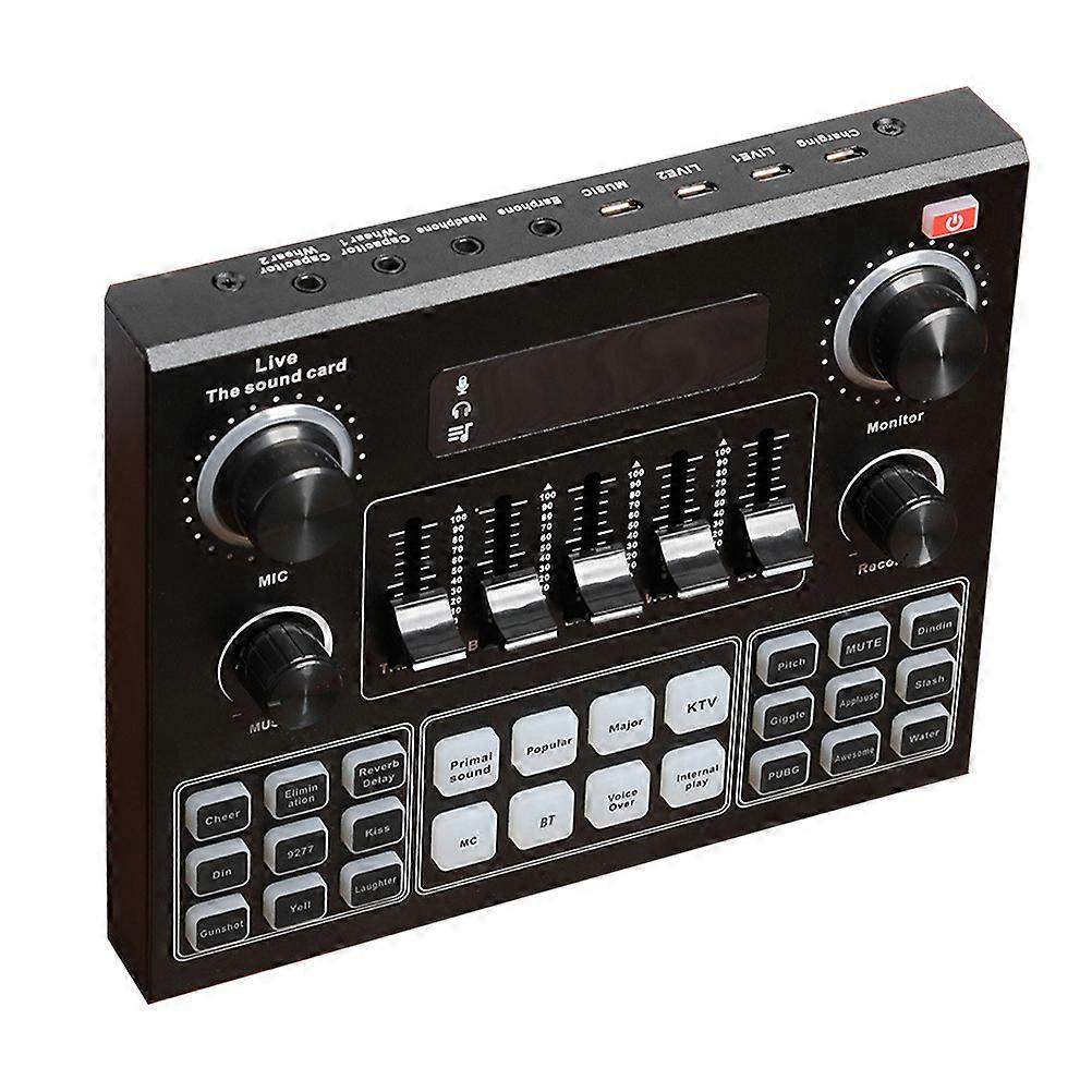 Portable Voice Changer Sound Card for Mobile & Laptop, Plug and Mixer with Adjustable Treble Bass and Long Battery Life for Streaming and Gaming