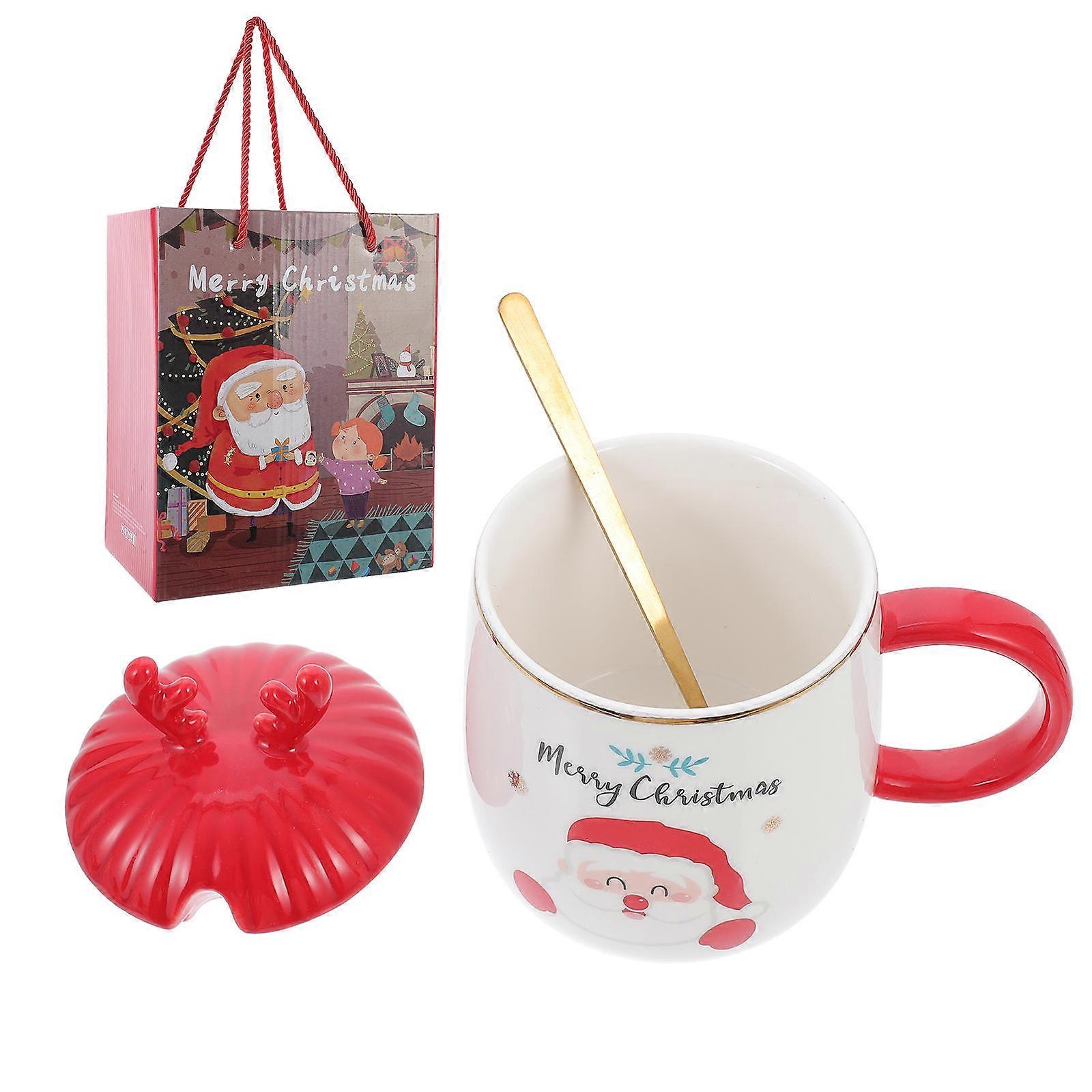 Christmas House Ceramic Mug Gift Cup Assorted Color Round High-Temperature Forging and Firing 1 Set