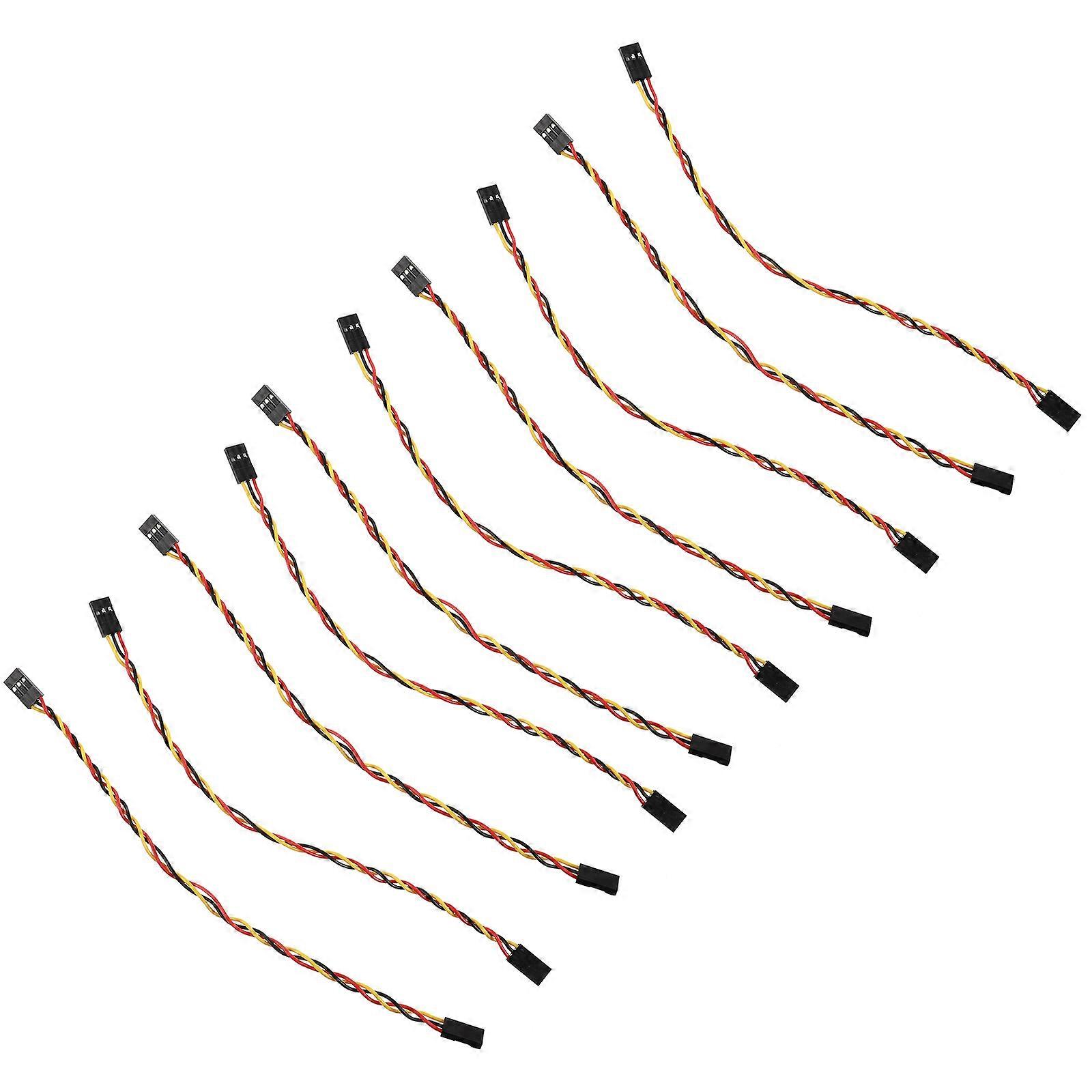 Crafting Wire 10Pcs 3 Pin Rainbow Cable Female To Female Connector For Laptops Assorted Color Circuit Connection