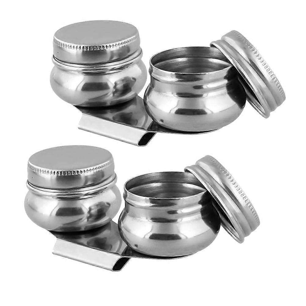 Double Dipper Pallet Cup for Watercolour and Gouache - Screw Lid, Dipping Clip, Durable Design, Easy Cleanup