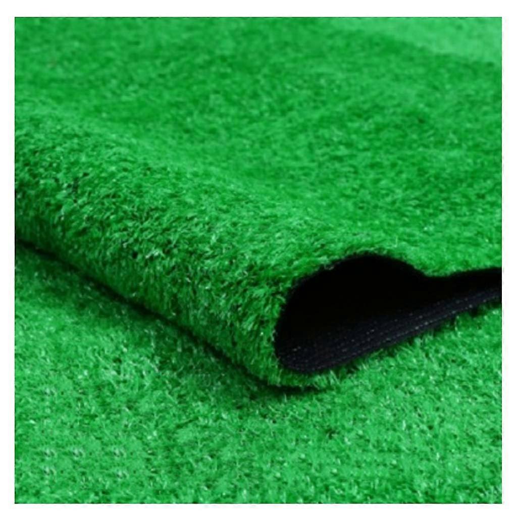 Outdoor Artificial Grass 15mm Pile Height Synthetic Turf Green Carpet Mat for Garden Balcony Stairs 2x1M
