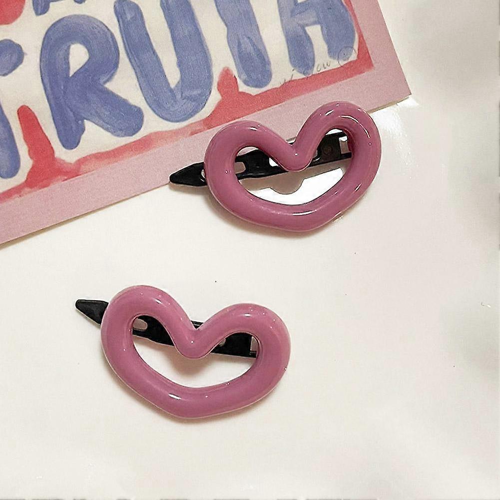 Agrafe de păr cu inimă, pachet de 2, breton drăguț și elastic, agrafe minimaliste, accesoriu de păr pentru fete