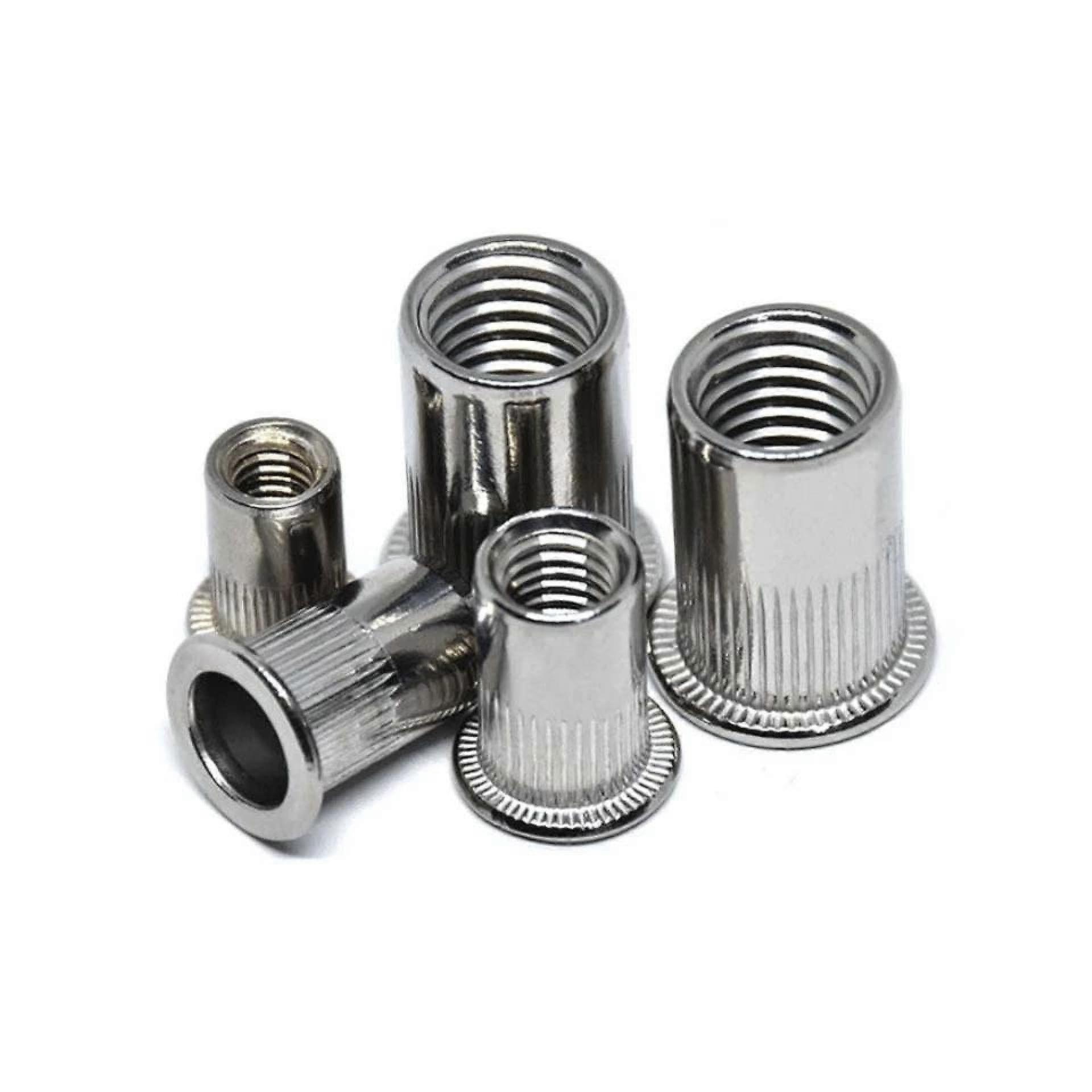 Rivet Nuts Insert Nuts Socket Nuts Threaded Inserts 304 Stainless Steel M3 M4 M5 M6 M8 M10 M12 Flat Head 10pcs M8 Cylindrical Pull