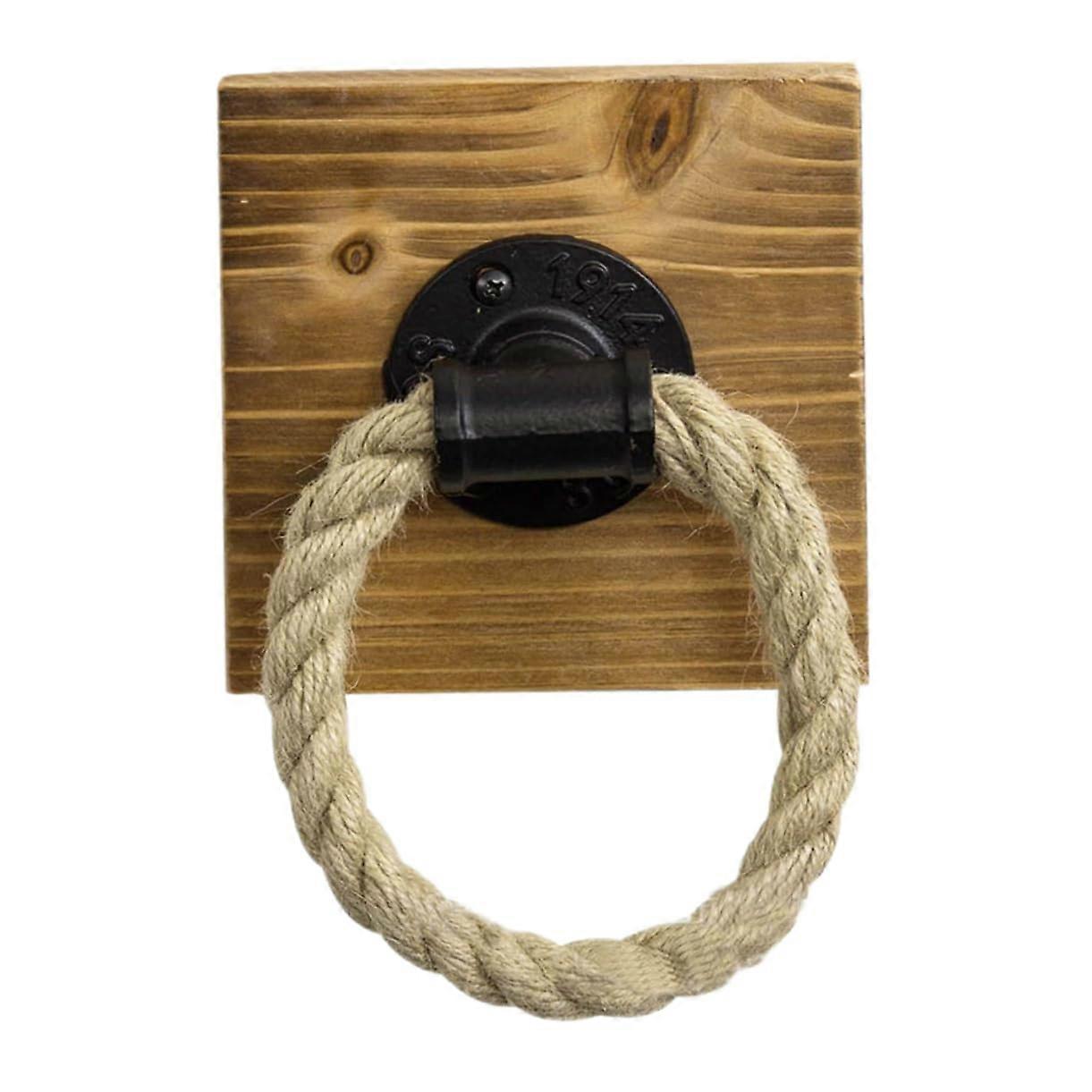 Wooden Towel Ring Wall Mount Rustic Towel Holder for Kitchen and Bathroom Space-Saving for Towels and Textiles