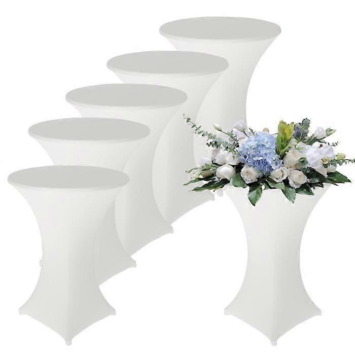 High table cover - Not specified - Set of 5 - White - 80110cm - Stretchable