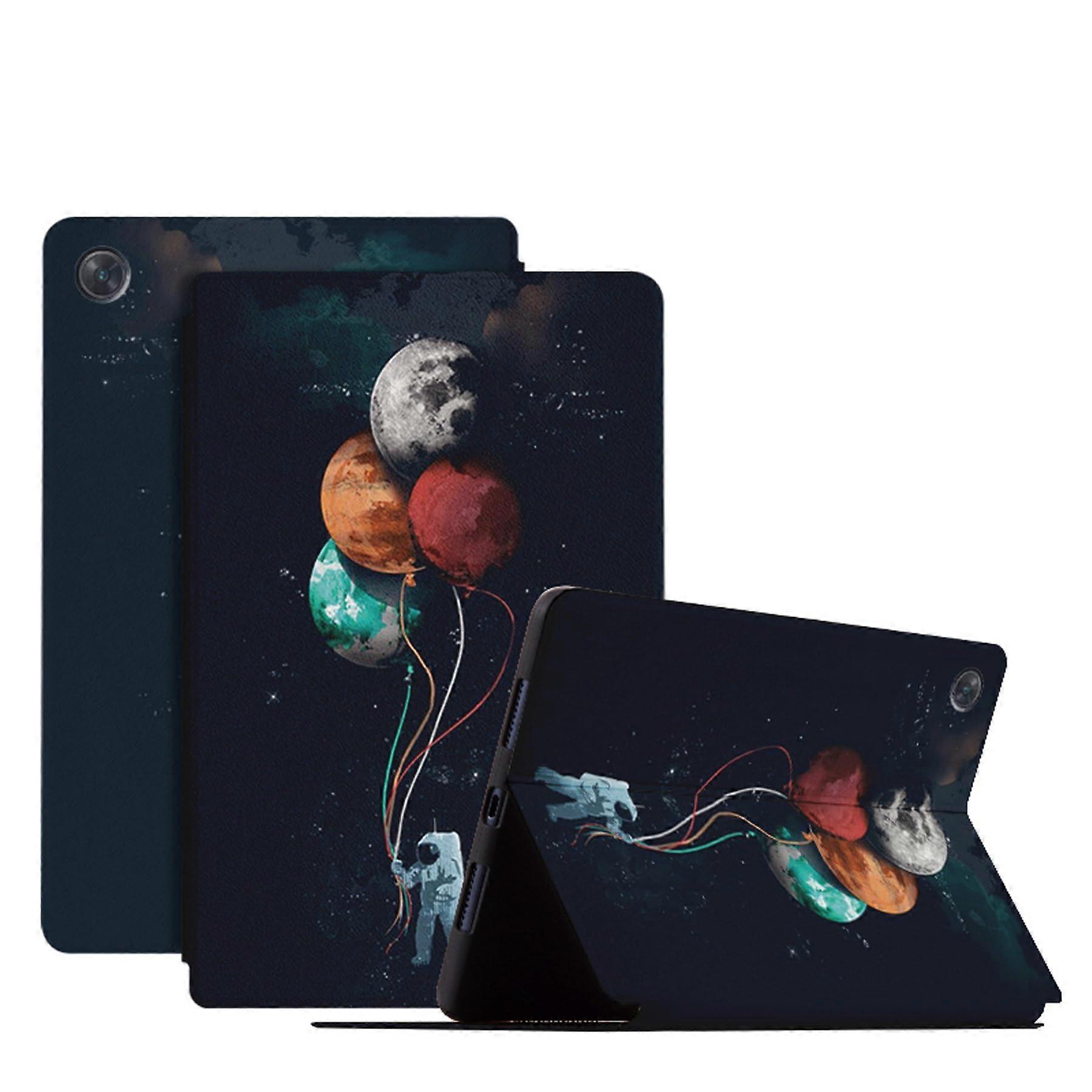 Case For Lenovo Tab M10 Plus 3Rd Gen TB-125/128 10.6In PU Leather Astronaut Pattern Flip Stand Auto Wake/Sleep