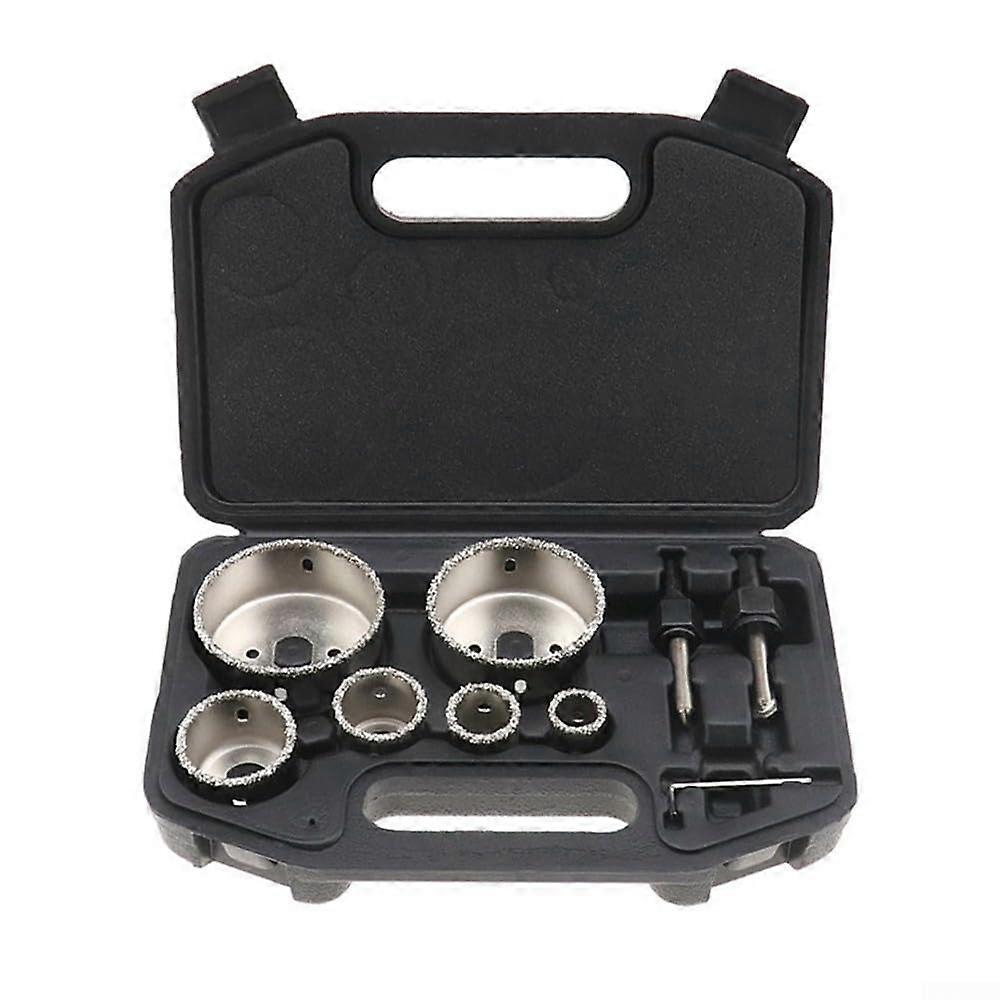 Tile Hole Opener Set 9-Piece With Hard Alloy For Fast Drilling In Various Materials Including 2 Connecting Rods And Wrench