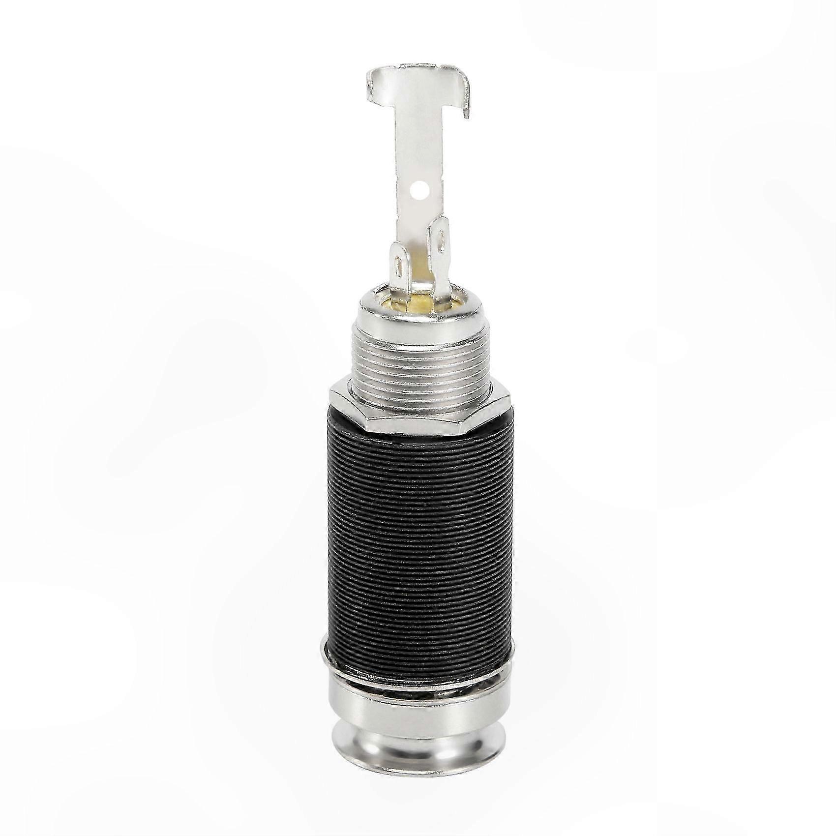 6.35mm Acoustic Electric Guitar Output Jack with Strap Button Endpin Socket Cylinder for Bass Instruments