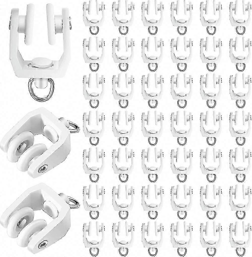 Flexible Bendable Ceiling Curtain Track with Rollers for Windows & Shower - 30pcs Plastic Drapery Rail