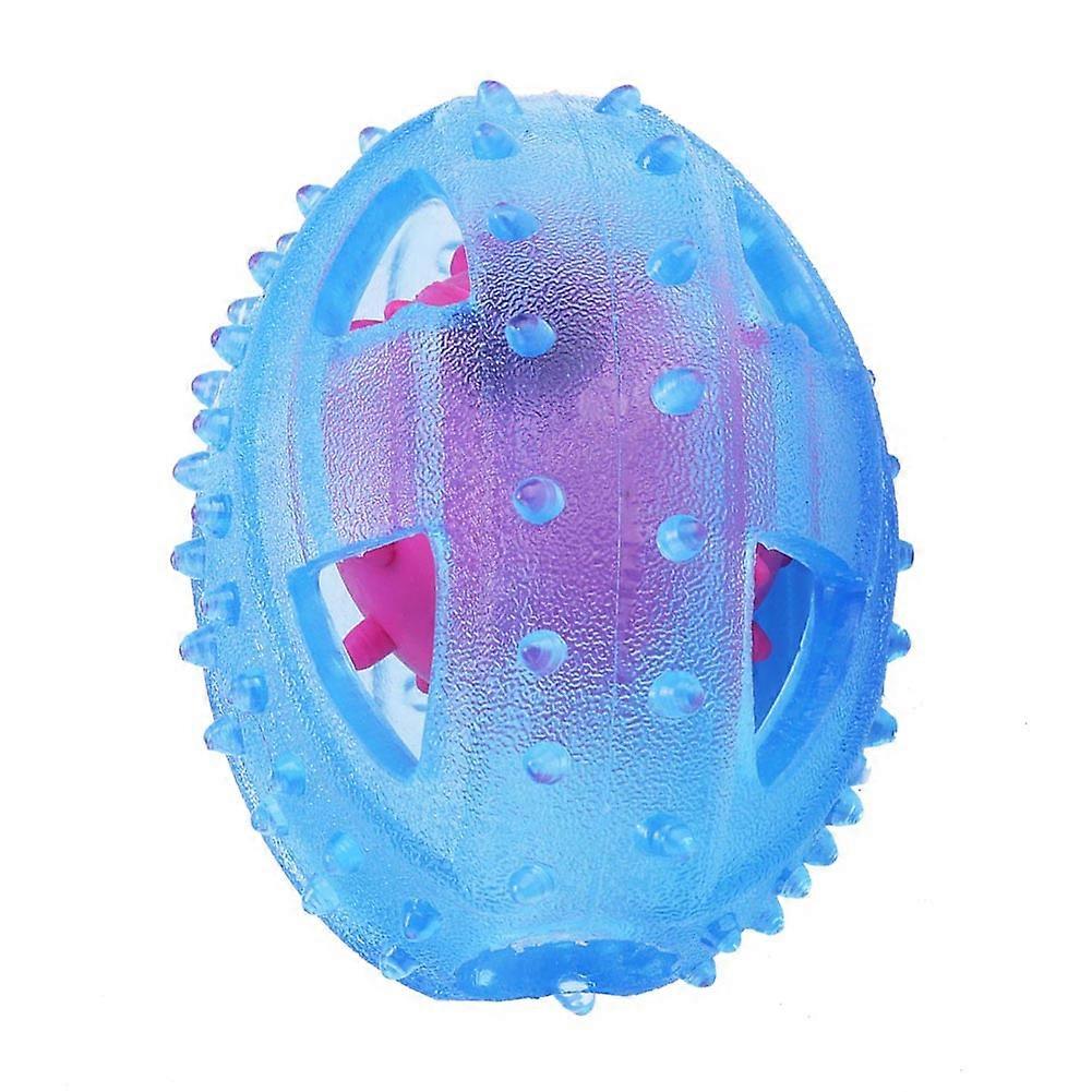 Rugby Appearance Multi-Functional Dog Training Play&Eat Ball Giggle Ball For Pets(Blue)