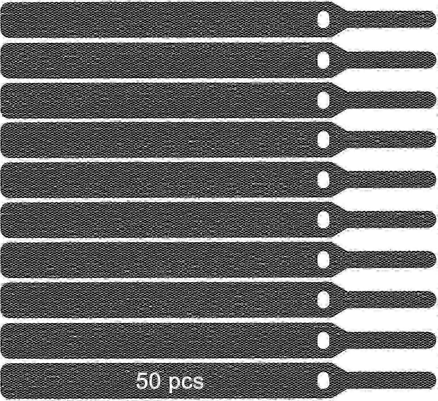 50pcs 12x145mm Reusable Black Cable Ties - Adjustable Straps