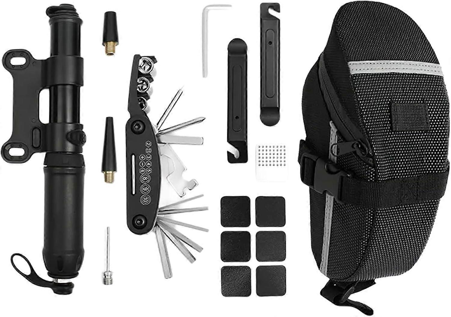 Tire patches  bicycle tool kit with storage bag Multifunctional bicycle repair kit  portable keys  bicycles that are also essential