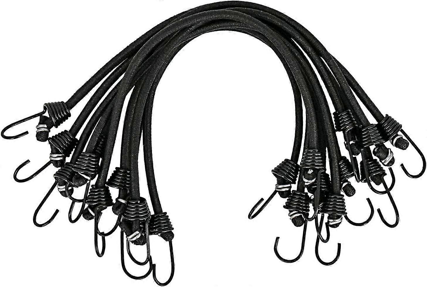 10 Pack Bungee Cords with Hooks 9 Inch - Black Small Bungee Cords with Hooks on