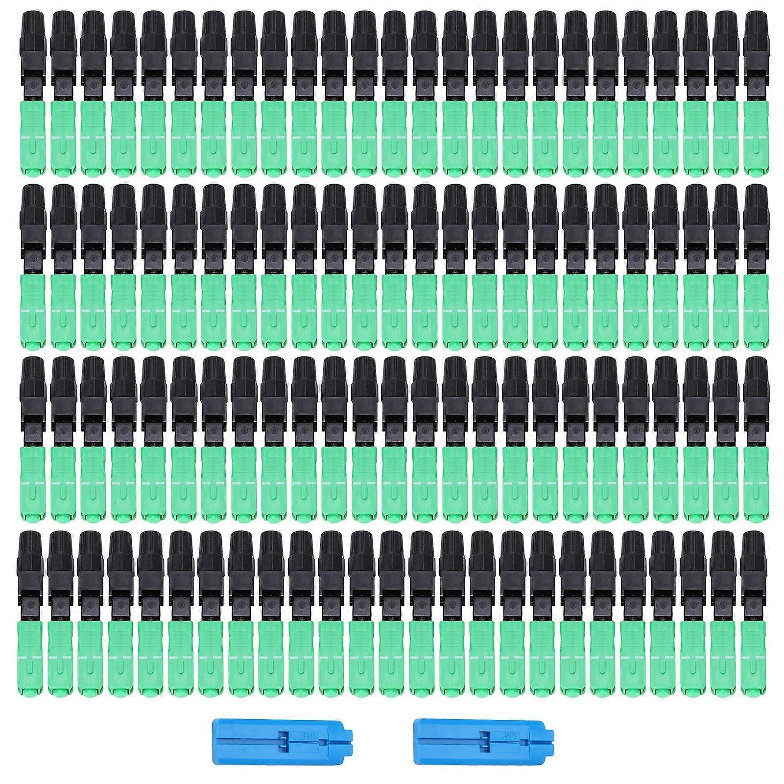 100Pcs SC/APC Embedded Optic Fiber Quick Fast Connector Connecting Adapter for FTTH