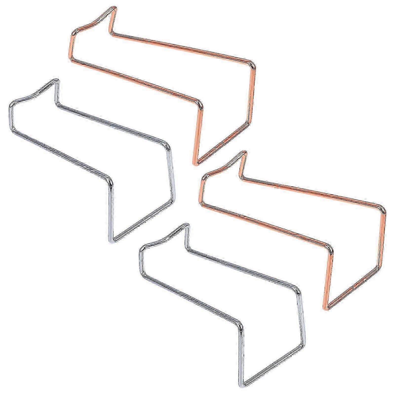 Stylish Display Rack 4Pcs Metal Wine Bottle