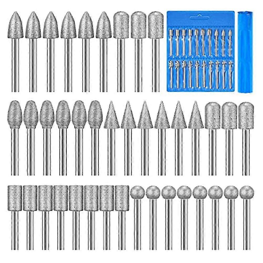 Diamond drill bit carving set, 40 pieces in 6 shapes, suitable for multiple materials