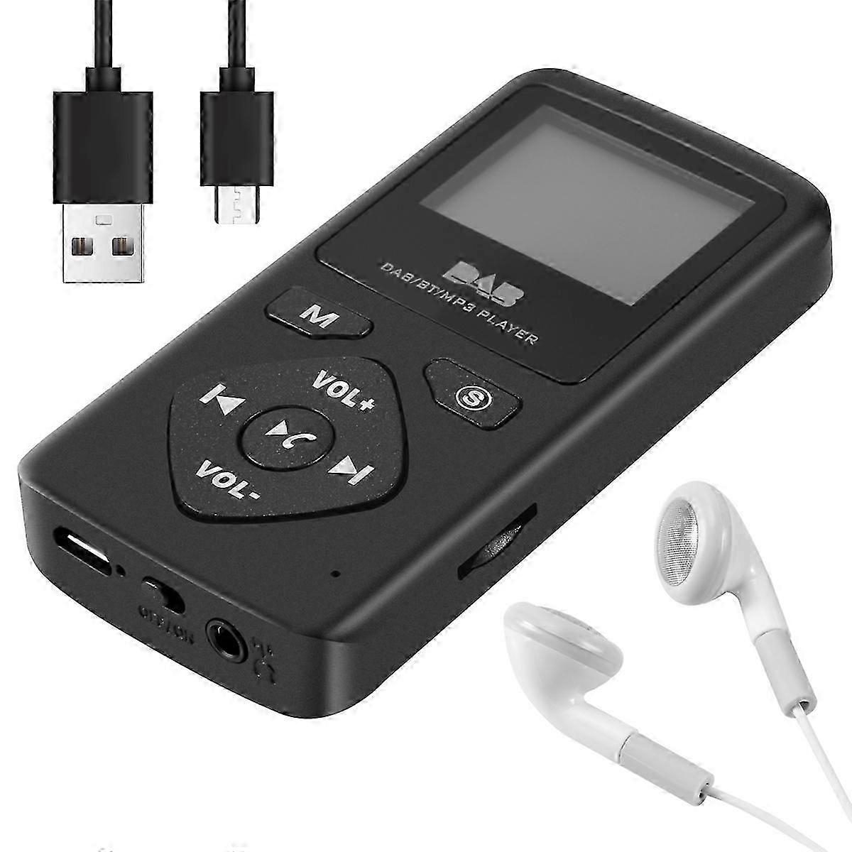 DAB / DAB Dijital Radyo Bluetooth 4.0 Kişisel Cep FM Mini Taşınabilir Radyo Kulaklık MP3 Mikro-USB fo