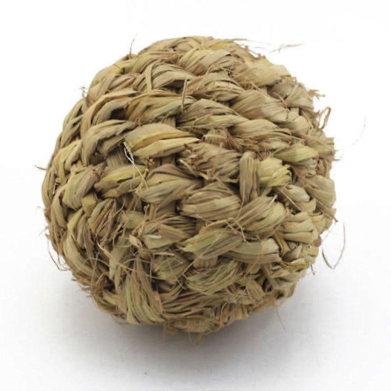 Pet Chew Toy Natural Grass Ball with for Rabbit Guinea Pig Tooth Cleaning