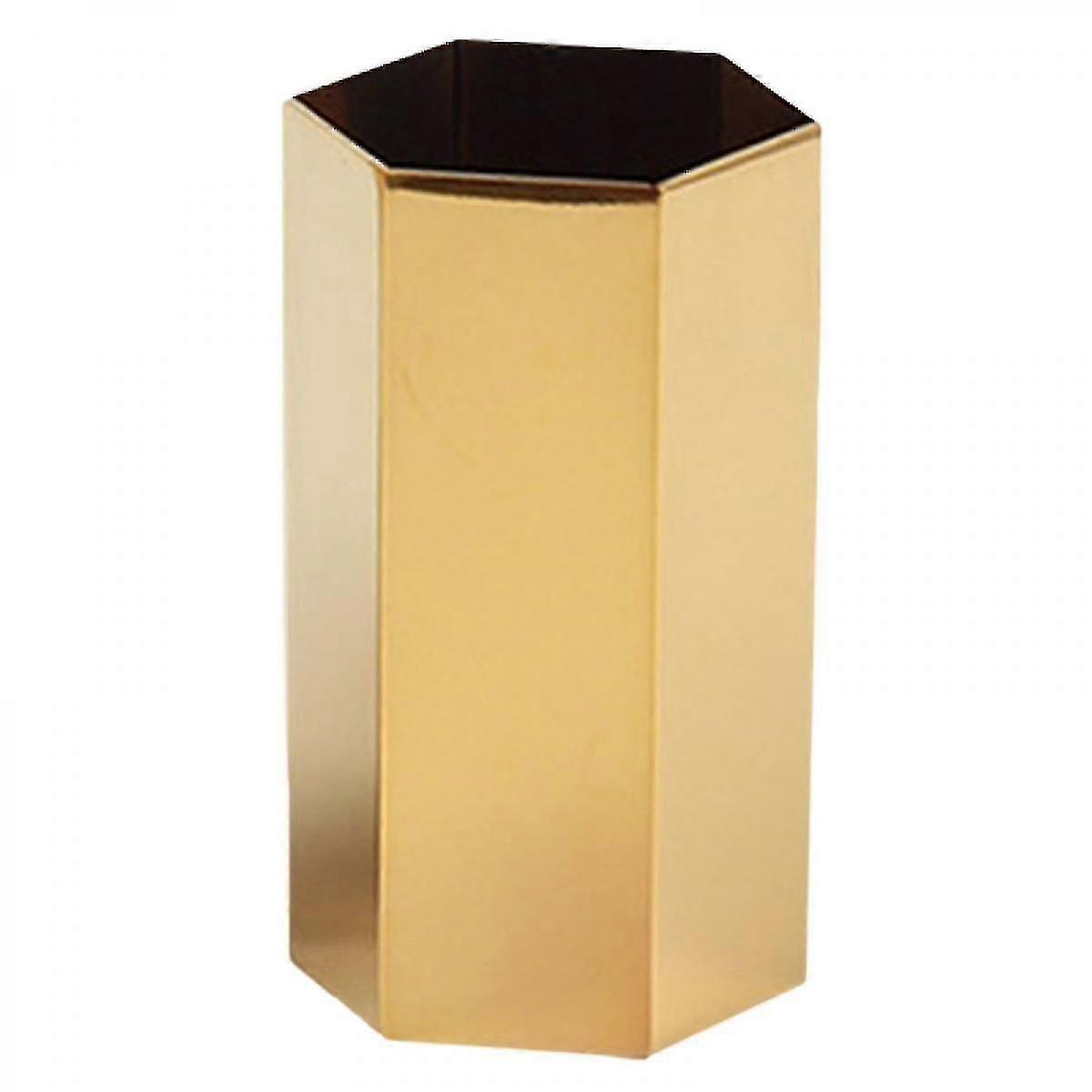 Gold Hexagonal Pen Holder, Desk Ornament & Organizer