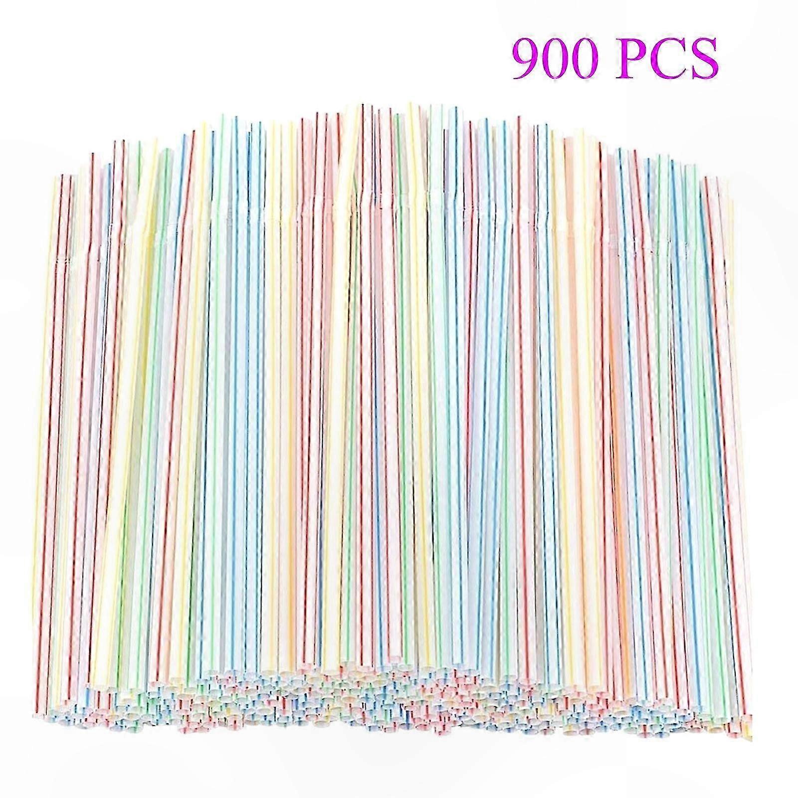 Party Essential: 900 Pack Reusable Plastic Straws for Beverages & Home Use