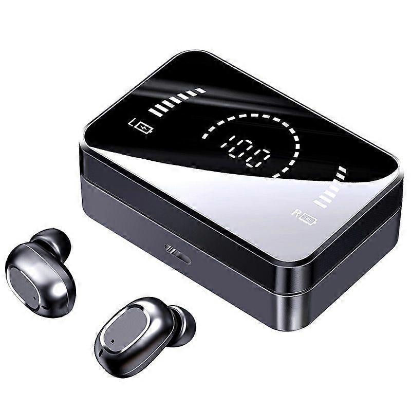 Wireless Earphones Bluetooth 5.0 Mirror Screen TWS Stereo With Microphone(Black)