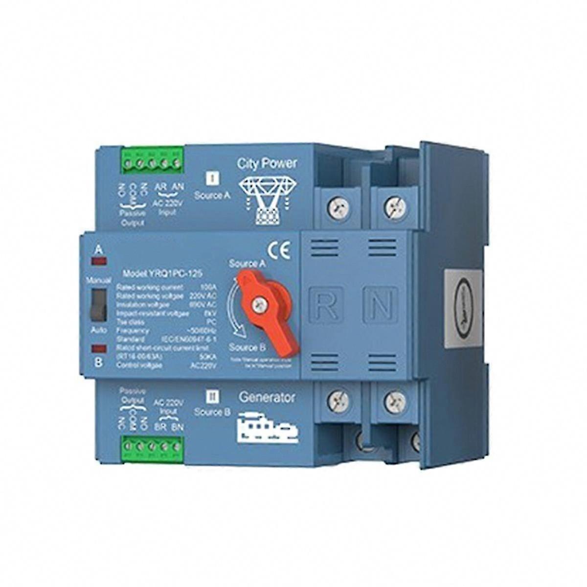 ATS Dual Power Automatic Transfer Switch for Generator or Solar PV to City Power Changeover