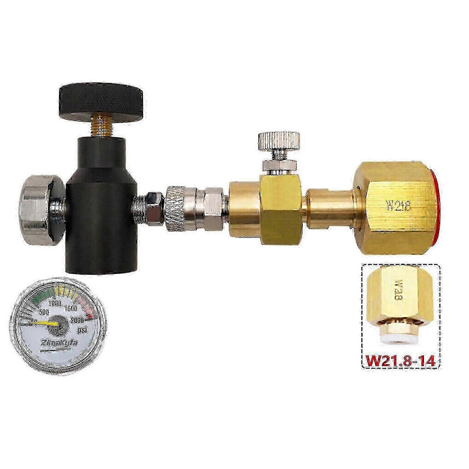 CO2 Tank Refill Adapter Kit for SodaStream Quick Connect W21.8 to Standard Cylinder