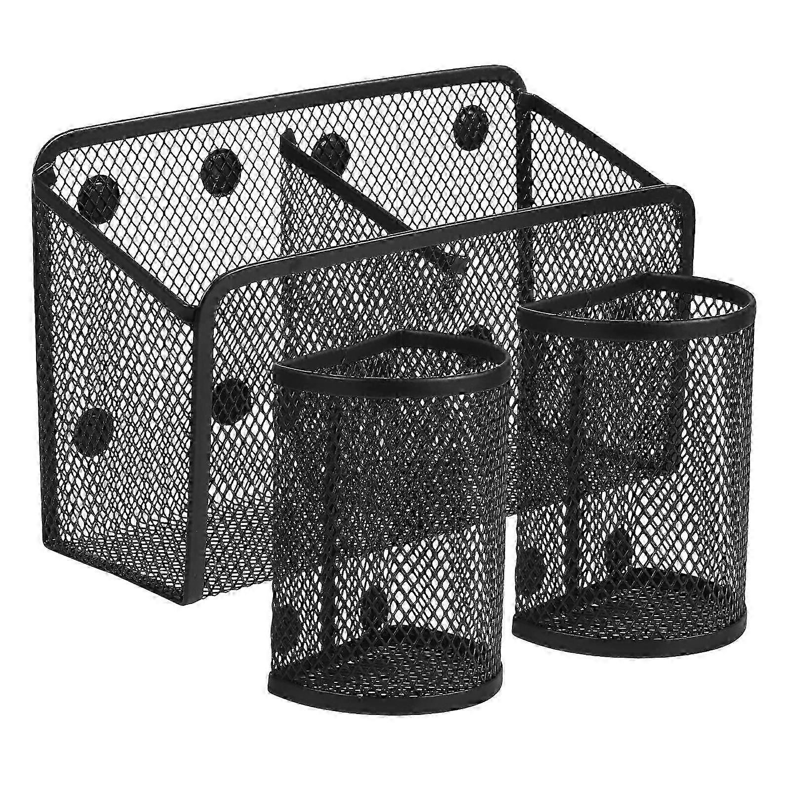 Magnetic Attachment Pen Basket Iron Material for Desk Whiteboard Refrigerator and Locker 3Pcs18.50X12.50X6.80CMBlack SZRH A-F