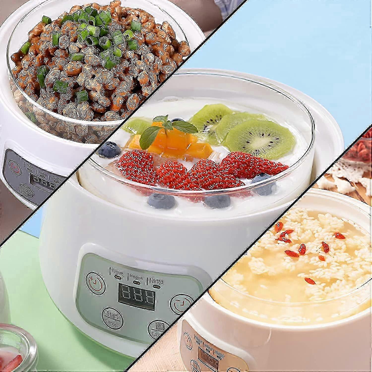 2025 Yogurt Maker,3 In 1 Greek Yogurt Maker Machine,can Make Yogurt/natto/rice Wine,automatic Digital Yogurt Machine With Time Control,1.2 Quart Glass