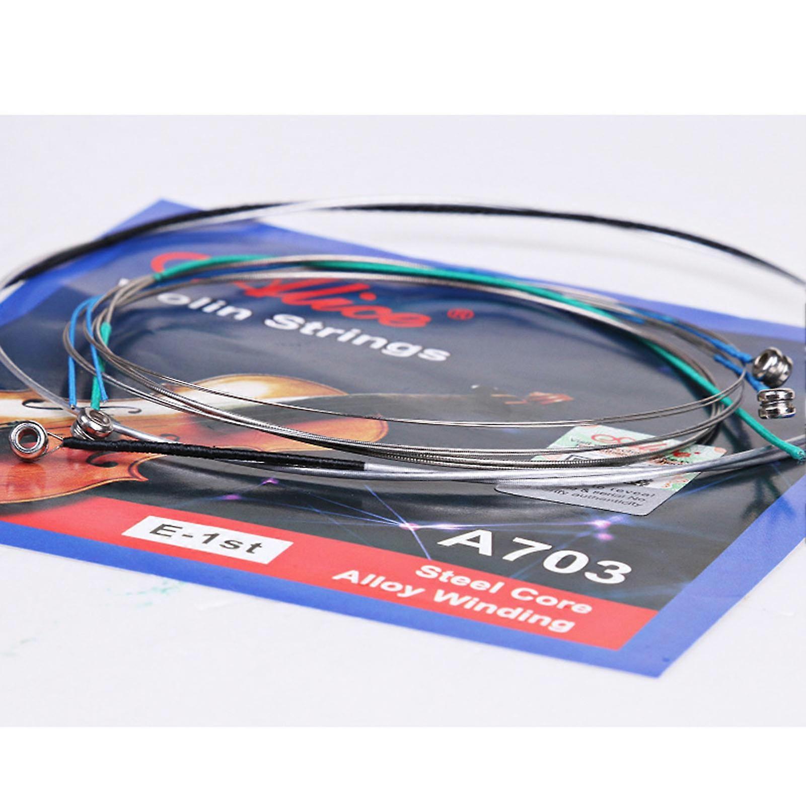 12PCS Violin Strings Set A703 Steel Core 4/4 3/4 Size Silver