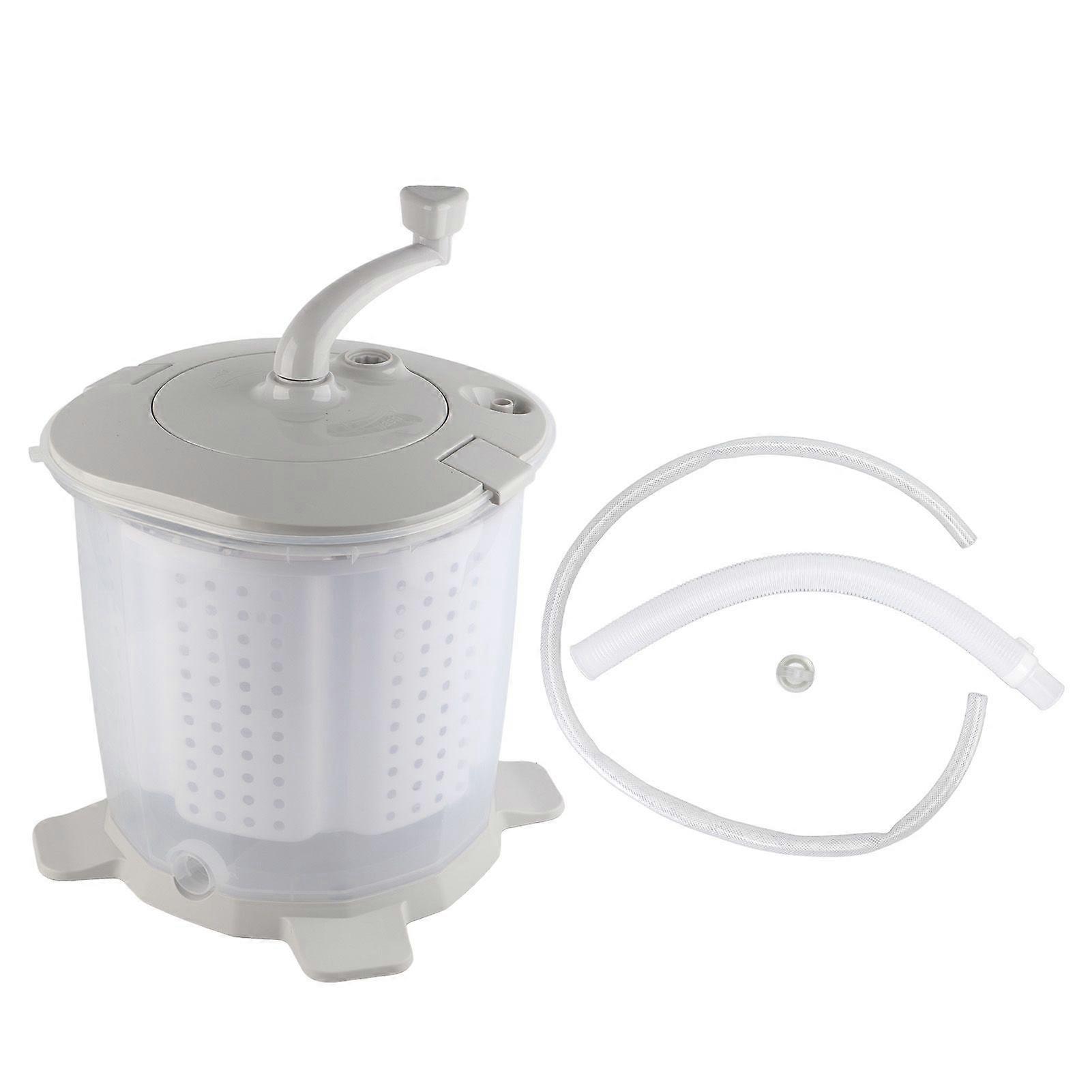 Portable Hand Crank Washing Machine Manual Washing Machine for Dormitory Apartment Camping Nordic Grey