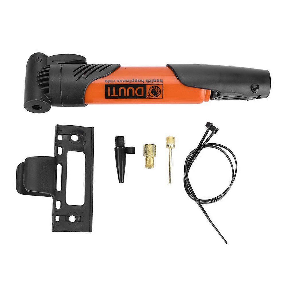 DUUTI Portable Compact Bicycle Air Pump Durable Bike Inflator With Frame Mounting Kit Orange