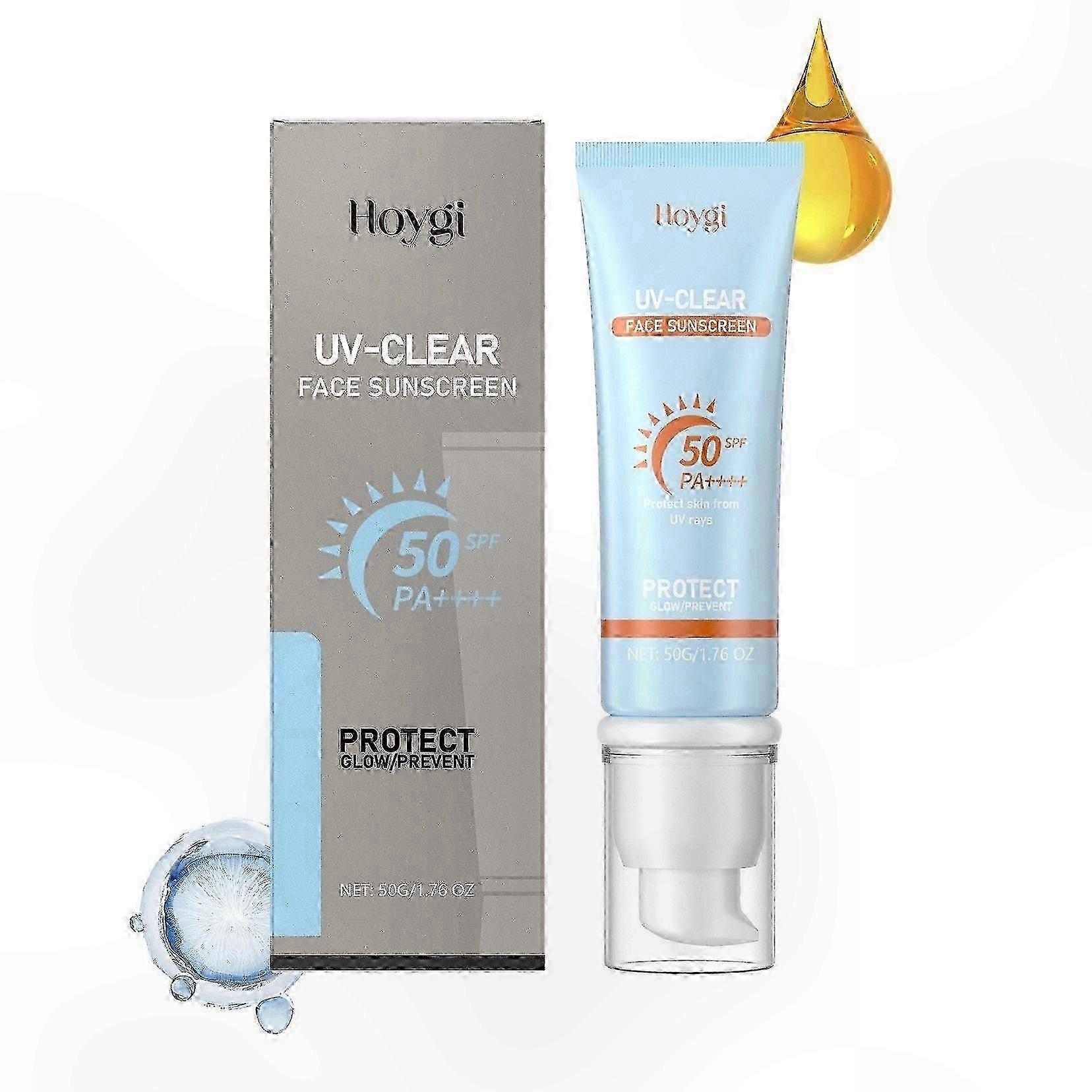 Moisturizing UV Face Sunscreen SPF 50+, Hydrating Formula with No White Residue, Lightweight and Portable for Travel Use