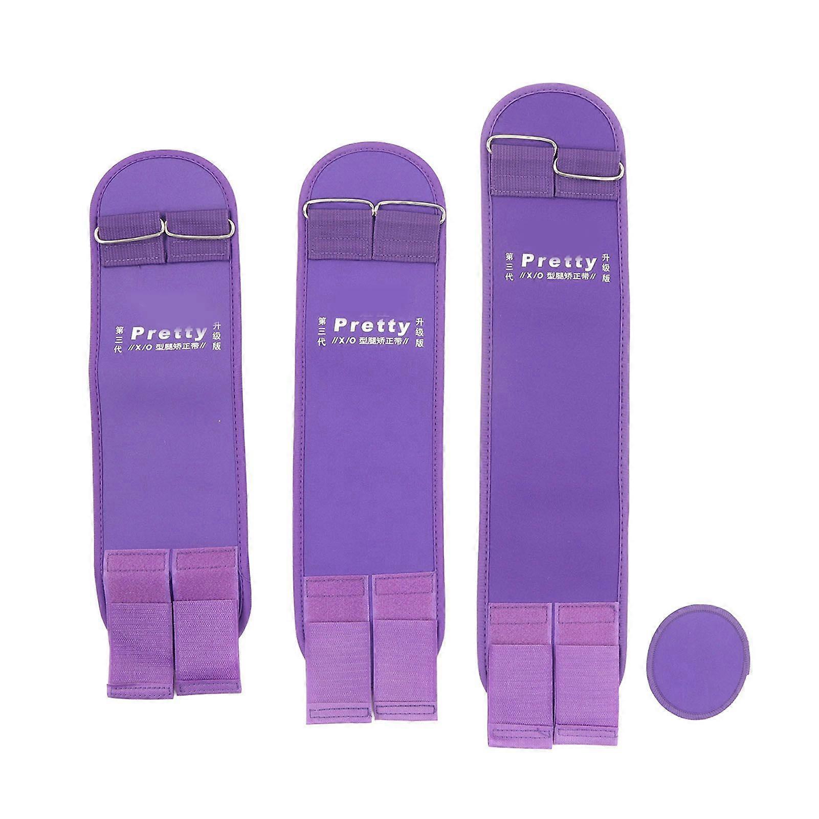 Leg Correction Belt Elastic Breathable Straightening Strap X O Leg Type Leg Corrector Band for Adults Child Purple XL