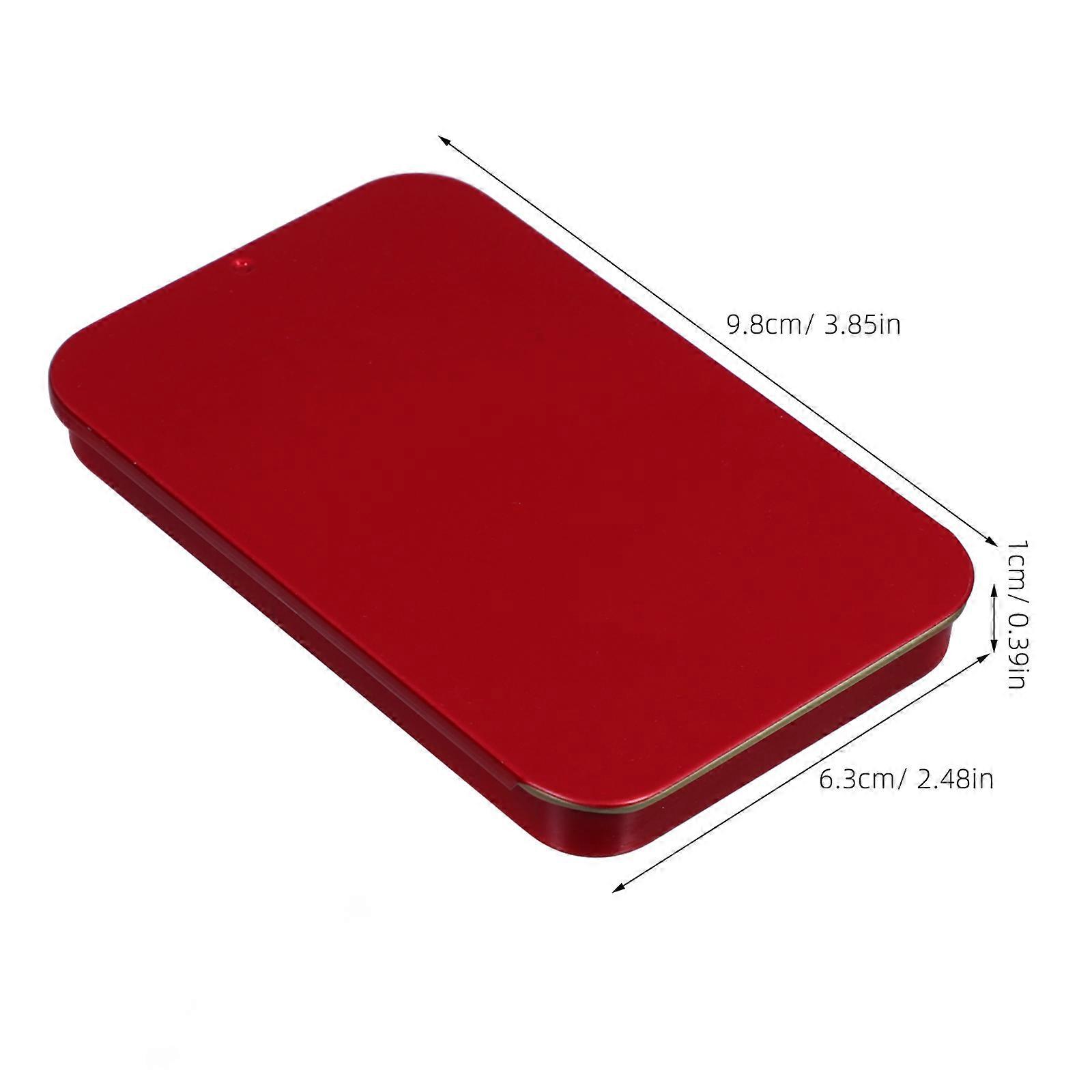 Mini Tinplate Box Storage Containers for Balm and Small Items Travel Red Tin Material Push Pull 2Pcs
