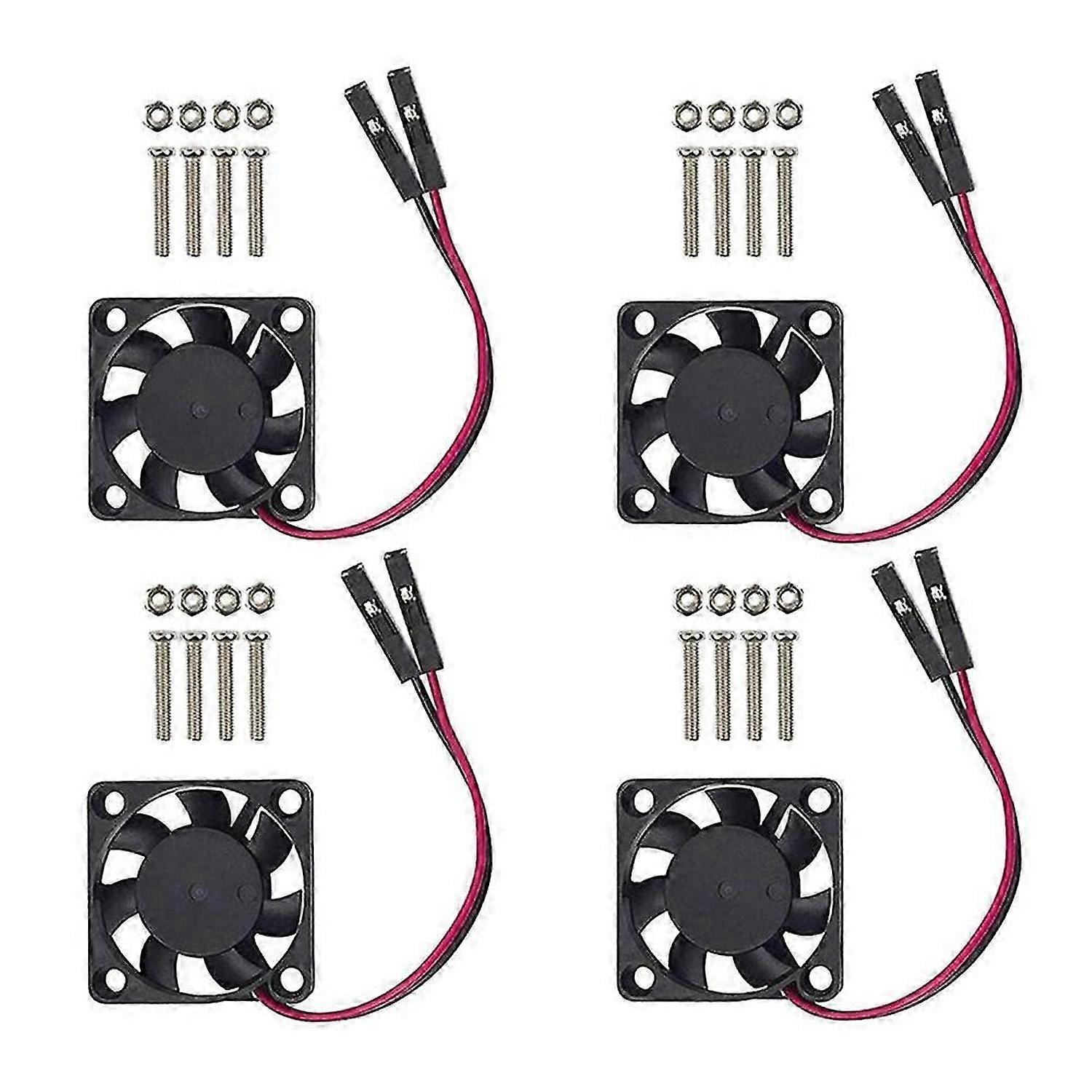 4PCS Brushless CPU Cooling Fan Heatsink Cooler Radiator 3.3V 5V for Raspberry Pi4 Pi3 B+, Pi 3, Pi 2