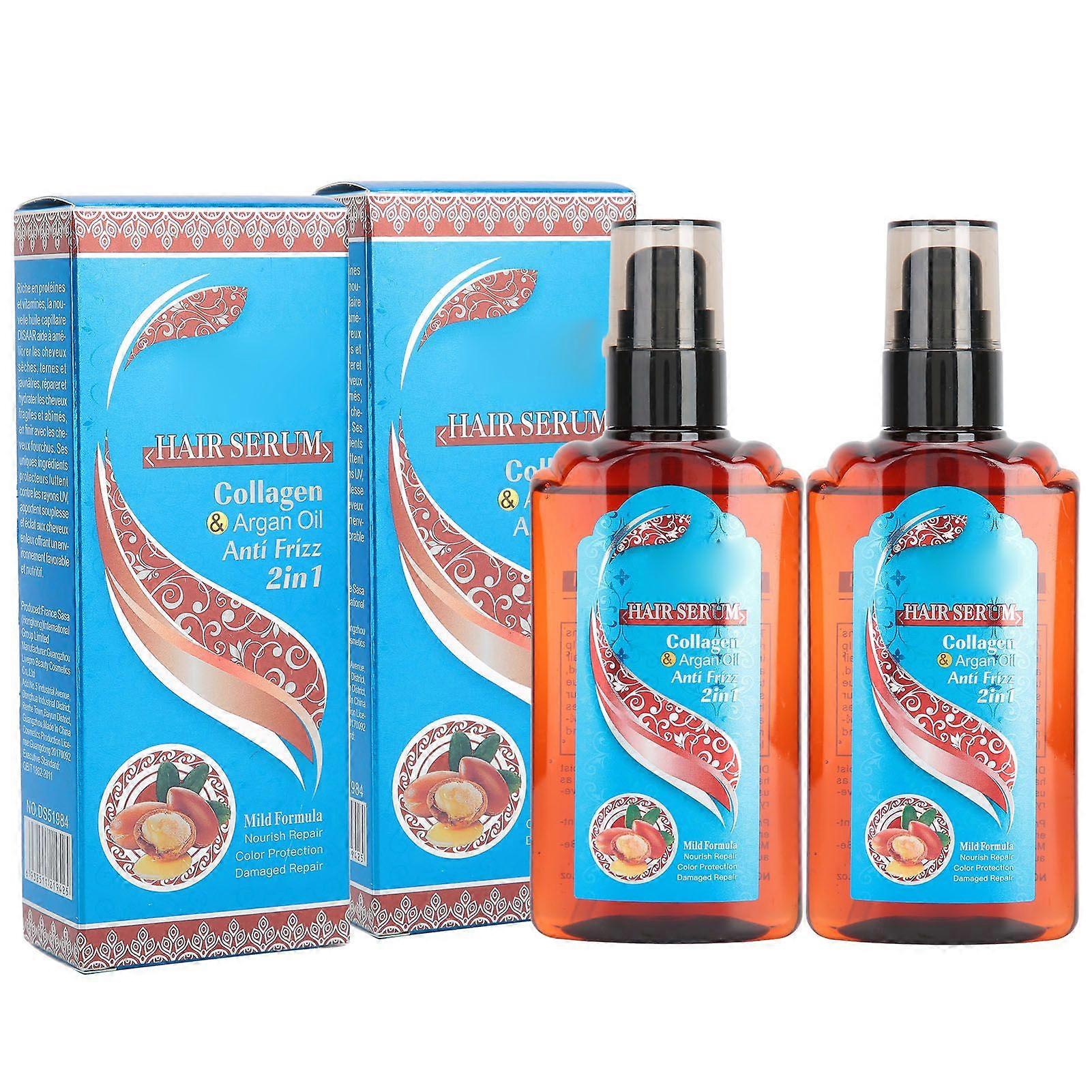 2pcs Hair Repair Serum Nourishing AntiFrizz Essential Oil Degrease Smoothen Serum 240ml