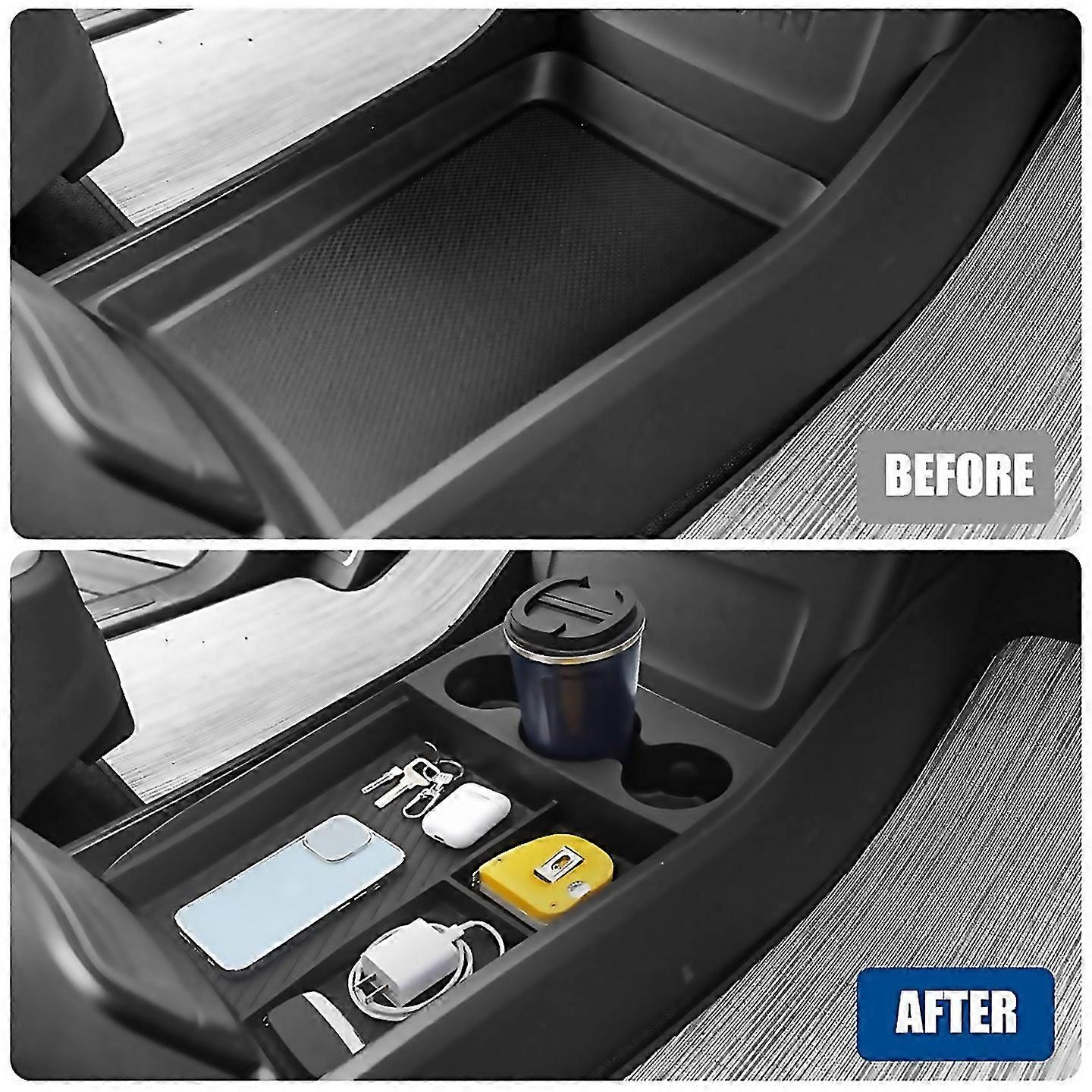 For Lower Center Console Organizer Tray With Cup Holder For