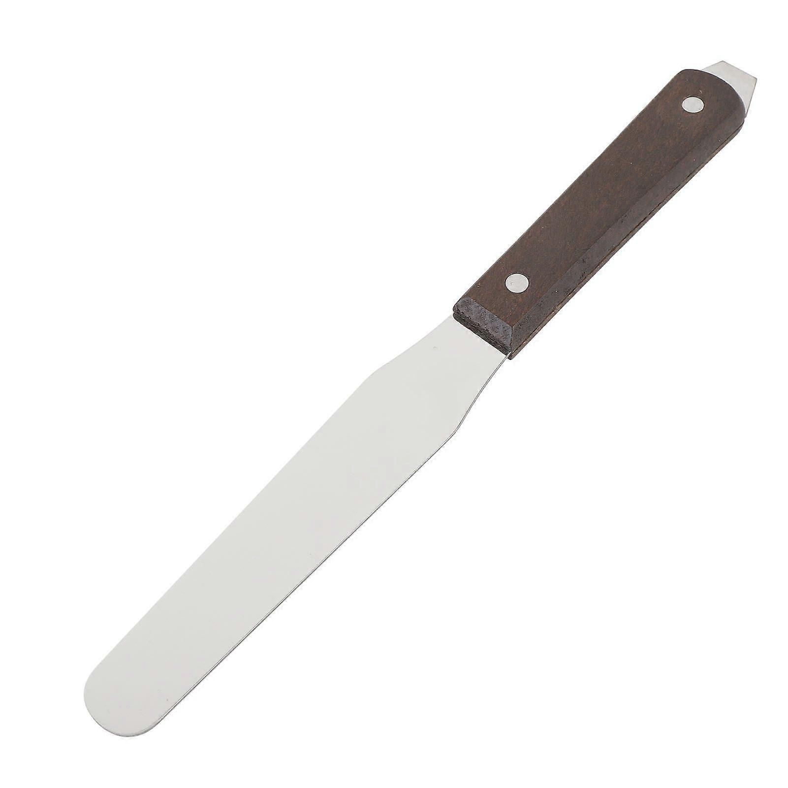 Straight Icing Spatula Stainless Steel Wooden Handle Cake Decorating Frosting Spatula for Baking Painting 6 Inch