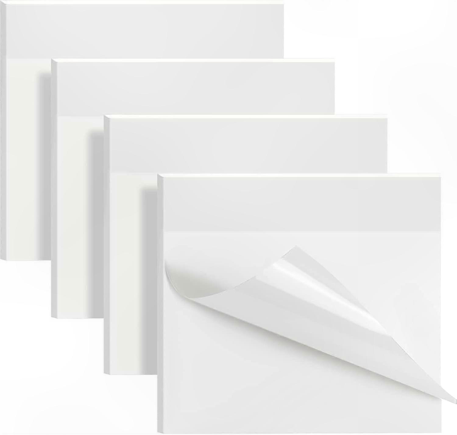 Transparent Sticky Notes Set - 200 Sheets Self-Adhesive Clear Sticky Notes for Office & School