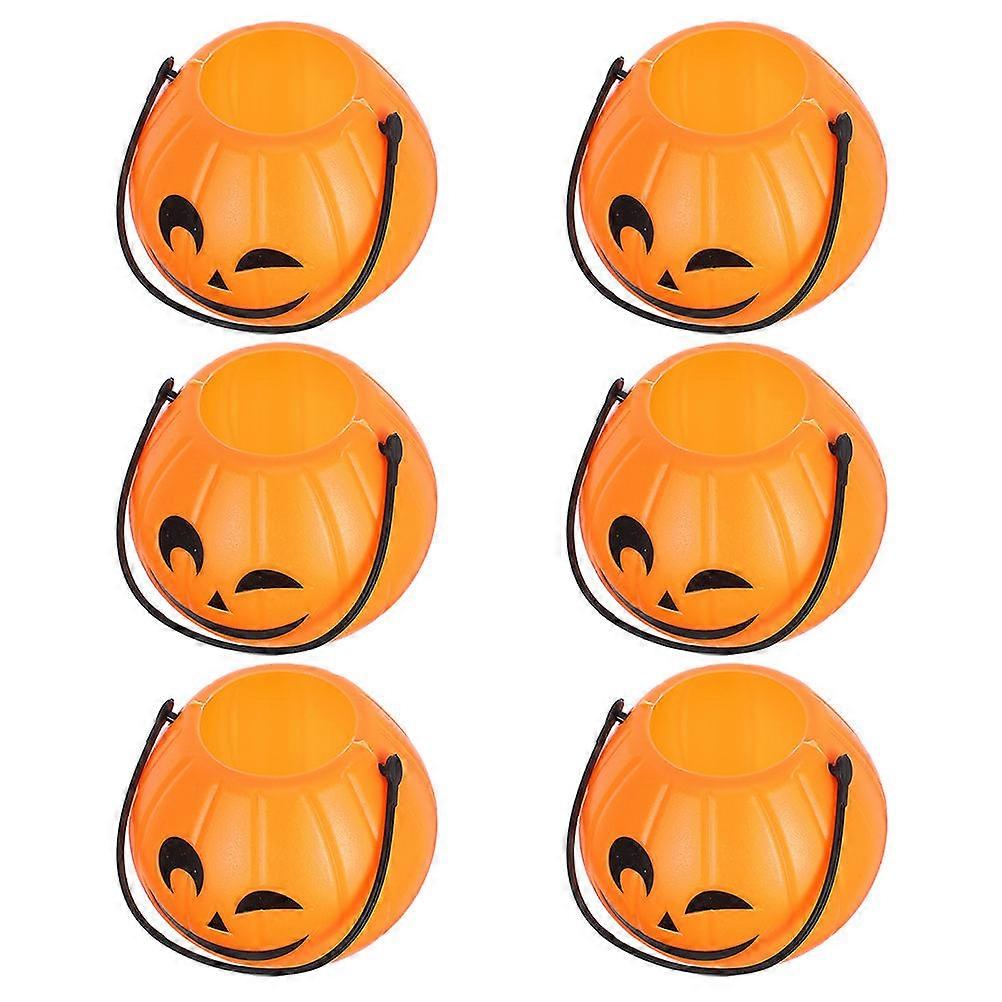30Pcs Mini Orange Pumpkin Buckets for Plastic Storage