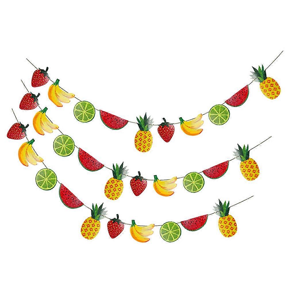 Fruit Theme Paper Banner for 9Sets Tropical Party Decoration